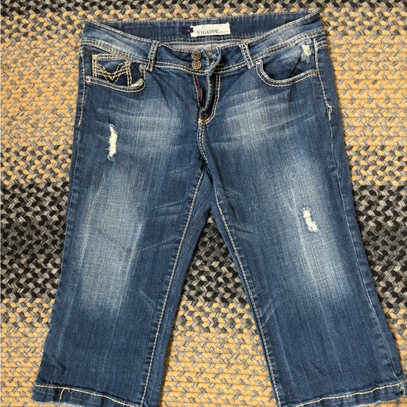Women's Blue Jean Vigoss Capris,‎ Size 11 - Picture 1 of 7